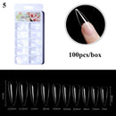 100Pcs Fake Nail Nails Extension Transparent Acrylic Nail Seamless Full/Half Cover Beauty Nail Decor French Nail Manicure Tools