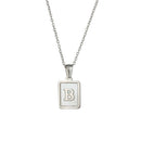 2021 Trend 18K Golden Chain Necklaces Male Square Natural Shell Initial Letters Pendant Stainless Steel Jewelry for Women Gifts