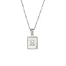 2021 Trend 18K Golden Chain Necklaces Male Square Natural Shell Initial Letters Pendant Stainless Steel Jewelry for Women Gifts