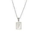 2021 Trend 18K Golden Chain Necklaces Male Square Natural Shell Initial Letters Pendant Stainless Steel Jewelry for Women Gifts