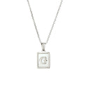 2021 Trend 18K Golden Chain Necklaces Male Square Natural Shell Initial Letters Pendant Stainless Steel Jewelry for Women Gifts