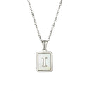 2021 Trend 18K Golden Chain Necklaces Male Square Natural Shell Initial Letters Pendant Stainless Steel Jewelry for Women Gifts