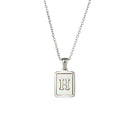 2021 Trend 18K Golden Chain Necklaces Male Square Natural Shell Initial Letters Pendant Stainless Steel Jewelry for Women Gifts