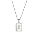 2021 Trend 18K Golden Chain Necklaces Male Square Natural Shell Initial Letters Pendant Stainless Steel Jewelry for Women Gifts