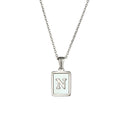 2021 Trend 18K Golden Chain Necklaces Male Square Natural Shell Initial Letters Pendant Stainless Steel Jewelry for Women Gifts