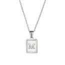 2021 Trend 18K Golden Chain Necklaces Male Square Natural Shell Initial Letters Pendant Stainless Steel Jewelry for Women Gifts