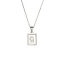 2021 Trend 18K Golden Chain Necklaces Male Square Natural Shell Initial Letters Pendant Stainless Steel Jewelry for Women Gifts