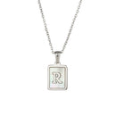 2021 Trend 18K Golden Chain Necklaces Male Square Natural Shell Initial Letters Pendant Stainless Steel Jewelry for Women Gifts