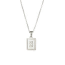 2021 Trend 18K Golden Chain Necklaces Male Square Natural Shell Initial Letters Pendant Stainless Steel Jewelry for Women Gifts