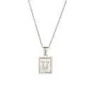 2021 Trend 18K Golden Chain Necklaces Male Square Natural Shell Initial Letters Pendant Stainless Steel Jewelry for Women Gifts