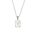 2021 Trend 18K Golden Chain Necklaces Male Square Natural Shell Initial Letters Pendant Stainless Steel Jewelry for Women Gifts