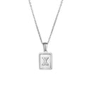 2021 Trend 18K Golden Chain Necklaces Male Square Natural Shell Initial Letters Pendant Stainless Steel Jewelry for Women Gifts