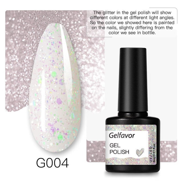 Gelfavor Nail Gel polish 8ml Varnish Hybrid Manicure Set For Nail Art Semi Platinum Painting UV LED Lamp Nails Gel polish