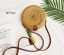 Gusure Woven Rattan Bag Round Straw Shoulder Bag Small Beach HandBags Women Summer Hollow Handmade Messenger Crossbody Bags