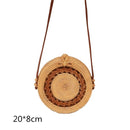 Gusure Woven Rattan Bag Round Straw Shoulder Bag Small Beach HandBags Women Summer Hollow Handmade Messenger Crossbody Bags