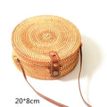 Gusure Woven Rattan Bag Round Straw Shoulder Bag Small Beach HandBags Women Summer Hollow Handmade Messenger Crossbody Bags