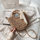 Gusure Woven Rattan Bag Round Straw Shoulder Bag Small Beach HandBags Women Summer Hollow Handmade Messenger Crossbody Bags