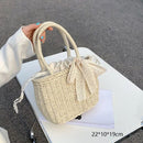 Gusure Woven Rattan Bag Round Straw Shoulder Bag Small Beach HandBags Women Summer Hollow Handmade Messenger Crossbody Bags