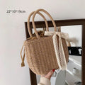 Gusure Woven Rattan Bag Round Straw Shoulder Bag Small Beach HandBags Women Summer Hollow Handmade Messenger Crossbody Bags