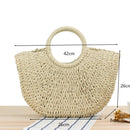Gusure Woven Rattan Bag Round Straw Shoulder Bag Small Beach HandBags Women Summer Hollow Handmade Messenger Crossbody Bags