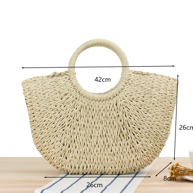 Gusure Woven Rattan Bag Round Straw Shoulder Bag Small Beach HandBags Women Summer Hollow Handmade Messenger Crossbody Bags
