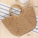 Gusure Woven Rattan Bag Round Straw Shoulder Bag Small Beach HandBags Women Summer Hollow Handmade Messenger Crossbody Bags