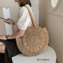 Gusure Woven Rattan Bag Round Straw Shoulder Bag Small Beach HandBags Women Summer Hollow Handmade Messenger Crossbody Bags