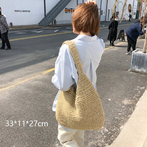 Gusure Woven Rattan Bag Round Straw Shoulder Bag Small Beach HandBags Women Summer Hollow Handmade Messenger Crossbody Bags