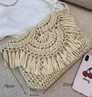 Gusure Woven Rattan Bag Round Straw Shoulder Bag Small Beach HandBags Women Summer Hollow Handmade Messenger Crossbody Bags