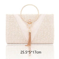 Gusure Woven Rattan Bag Round Straw Shoulder Bag Small Beach HandBags Women Summer Hollow Handmade Messenger Crossbody Bags