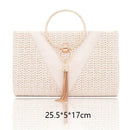 Gusure Woven Rattan Bag Round Straw Shoulder Bag Small Beach HandBags Women Summer Hollow Handmade Messenger Crossbody Bags
