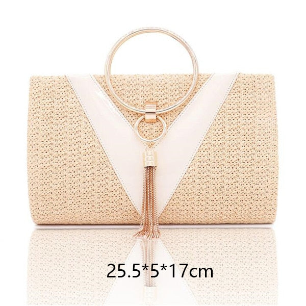 Gusure Woven Rattan Bag Round Straw Shoulder Bag Small Beach HandBags Women Summer Hollow Handmade Messenger Crossbody Bags