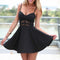 2021 Summer Sexy Women Dress Black and White Lace Patchwork A-line Spaghetti Strap Dresses Short Mini Beach Club Party Dress