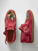 Plover 2021 Winter New Female Comfort Cartoon Cat Printed Leather Button Casual Flat Ankle Boots - 6 Purple