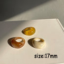 HUANZHI 2021 New Colourful Transparent Resin Acrylic Rhinestone Geometric Square Round Rings Set for Women Jewelry Travel Gifts