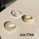 HUANZHI 2021 New Colourful Transparent Resin Acrylic Rhinestone Geometric Square Round Rings Set for Women Jewelry Travel Gifts