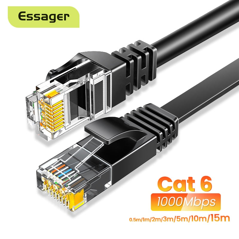 Essager Ethernet Cable Cat6 Lan Cable 10m UTP Cat 6 RJ 45 Splitter Network Cable RJ45 Twisted Pair Patch Cord for Laptop Router