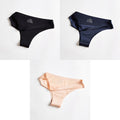 3pcs Women's Panties Underwear Thongs Sexy Lingerie Seamless Sports Female Tanga For Woman Ice Silk Seamless Panties For Women