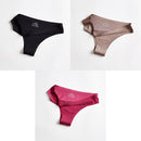 3pcs Women's Panties Underwear Thongs Sexy Lingerie Seamless Sports Female Tanga For Woman Ice Silk Seamless Panties For Women
