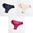 3pcs Women's Panties Underwear Thongs Sexy Lingerie Seamless Sports Female Tanga For Woman Ice Silk Seamless Panties For Women