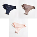 3pcs Women's Panties Underwear Thongs Sexy Lingerie Seamless Sports Female Tanga For Woman Ice Silk Seamless Panties For Women