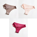 3pcs Women's Panties Underwear Thongs Sexy Lingerie Seamless Sports Female Tanga For Woman Ice Silk Seamless Panties For Women