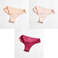 3pcs Women's Panties Underwear Thongs Sexy Lingerie Seamless Sports Female Tanga For Woman Ice Silk Seamless Panties For Women