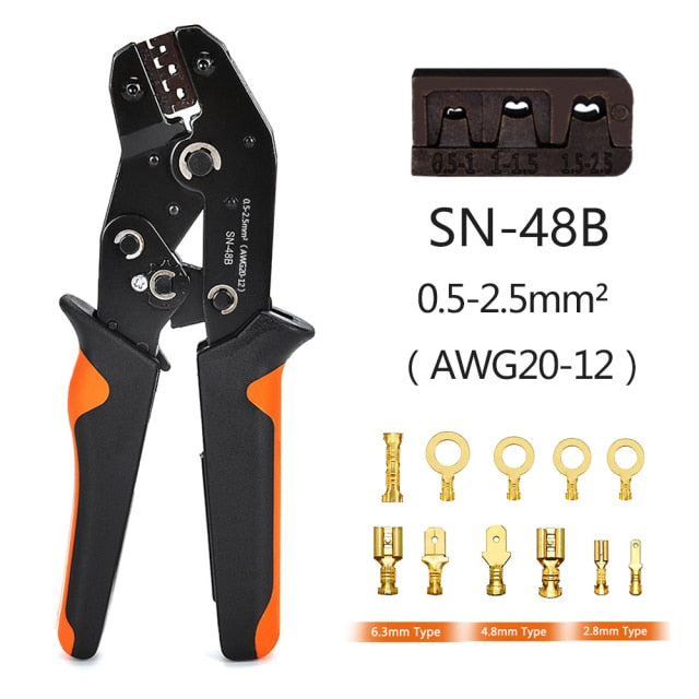 2.8/4.8/6.3mm Crimp Terminals Insulated Male and Female Wire Connector Electrical Wire Spade Connectors Insulated Sleeves Kit