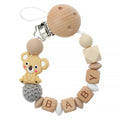 TYRY.HU Personalized Name HandmadeSilicone Chews Nurse Gift Toys Koala Teething Necklace pacifier clip with name DIY BABY custom