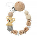 TYRY.HU Personalized Name HandmadeSilicone Chews Nurse Gift Toys Koala Teething Necklace pacifier clip with name DIY BABY custom