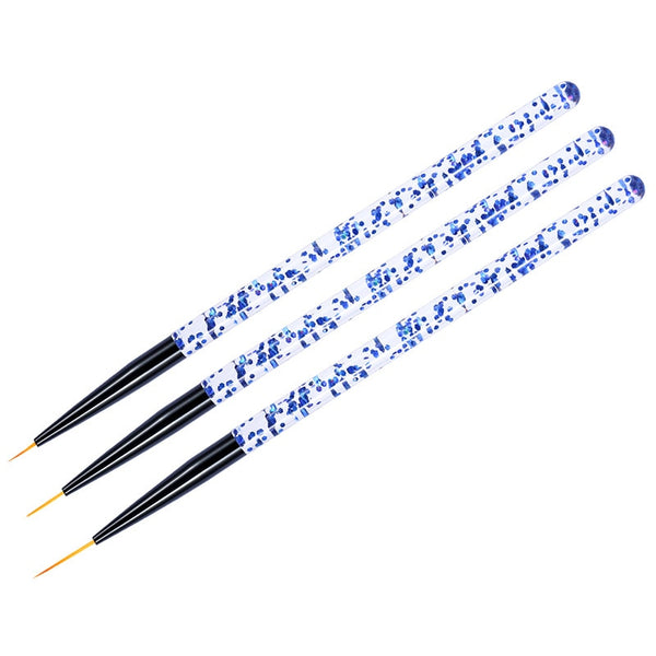 3pcs/Set Nail Art Line Painting Pen Slim 3D Tips Acrylic UV Gel Brushes Drawing Colorful Line Grid Design Nail Manicure Tools