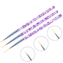 3pcs/Set Nail Art Line Painting Pen Slim 3D Tips Acrylic UV Gel Brushes Drawing Colorful Line Grid Design Nail Manicure Tools
