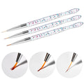3pcs/Set Nail Art Line Painting Pen Slim 3D Tips Acrylic UV Gel Brushes Drawing Colorful Line Grid Design Nail Manicure Tools