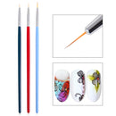 3pcs/Set Nail Art Line Painting Pen Slim 3D Tips Acrylic UV Gel Brushes Drawing Colorful Line Grid Design Nail Manicure Tools